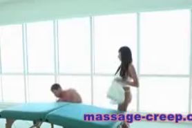 Sexy latina gets massage