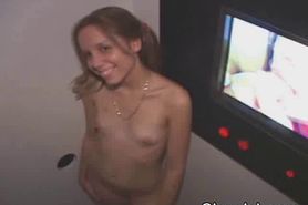 Pig Tailed Blonde At Glory Hole