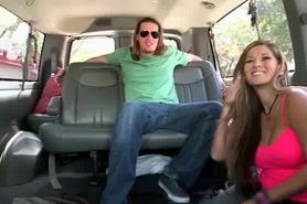 Teen gay ass smashed from behind on bus floor