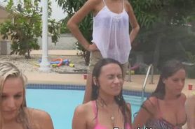 Sorority Pledges Hosed Off Outdoors