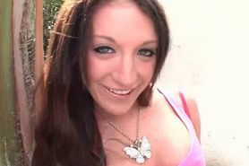 Hottie seducing black stud and eating his cock