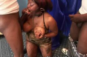 Black Ghetto Slut Taking Great Big Facial Cumshot
