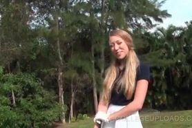College sweetheart giving oral sex outdoor