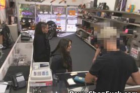 Busted Brunette Sucks In Pawn Shop