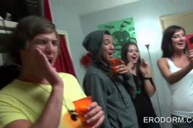 College dolls sharing dick in dorm room orgy