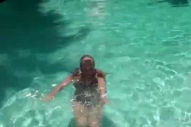 Blue eyed college babe gives BJ in POV style