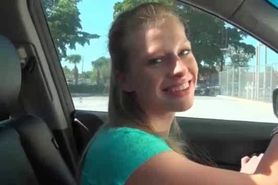 Hot ass blonde gets on her knees for a BJ