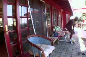 Crazy blonde MILF enjoys black cock deep in