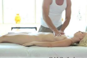 Dynamite Blonde Eaten Out On Table