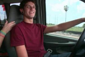 Hot amateur swallowing huge dick in the bus