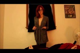 Redhead Teen with Glasses Blowjob