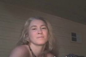 Blonde Street Whore Slurps Down Johns Dick POV