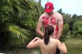 College Ex Girlfriend Doggystyled At A Field Party