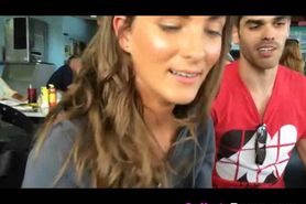 Slutty College Girl Sucks Under Table