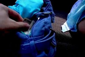 Curly chick takes cock for a blow in the bus