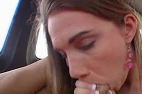 Blonde amateur humping fat cock in the bus