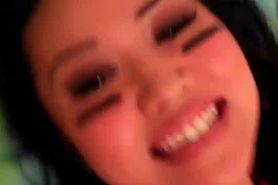 Asian teeny playing with her snatch in POV