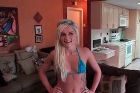 Teen sweet blonde masturbating tiny quim