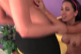 Teen babysitter choking on daddys big dick