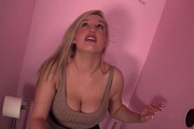 Chesty slut masturbates and fellates hard prick on glor