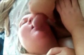 Cumming on a fat chick's face