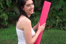 Wet teens fucking and sharing dick in pool 3some