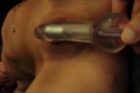 Hot teen chick fucked by a sex toy