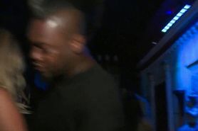 Sexy brunette blowing fat dick in the VIP