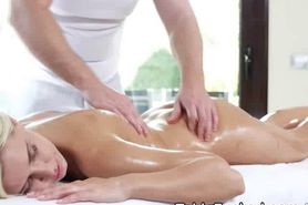 Oiled Up Blonde Fingered On Table