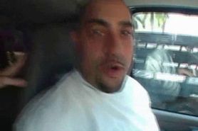 Naughty redhead sucking fat dick in the bus