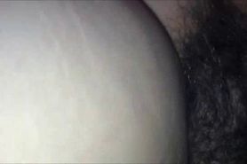 Closeup Ejaculation on a hairy muff