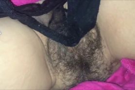 Closeup Ejaculation on a hairy muff