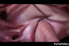 Naughty redhead showing dick riding skills