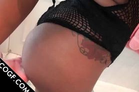 Fine ass Choco slut banged from behind in POV