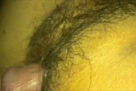 Fucking a really wet hairy vagina