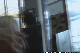 Pretty Blonde Doggystyled In Public