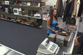 Tattooed Brunette Pawn Shop Cock Sucker
