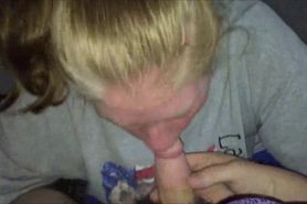 Blonde teen swallowing POV