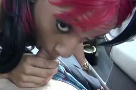 Wild Black Ex Sucking In Front Seat