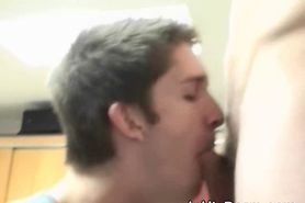 Hot College Amateur Boy Gulping Dick At Dorm Party