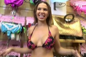 Pretty Amateur Flashes During Stunt