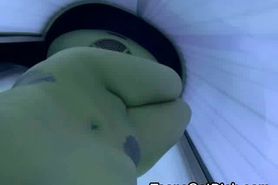 Blonde Teen Playing With Herself In A Tanning Bed