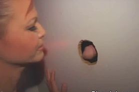 Show Girl Milks Dick At Glory Hole