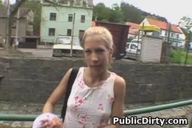 Pretty Blonde Flashing And Sucking Dick Outdoors