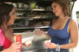 Brunette Flahses And Fingered In Stunt