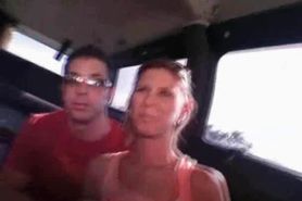 Sweet ass blonde blowing monster dick in bus