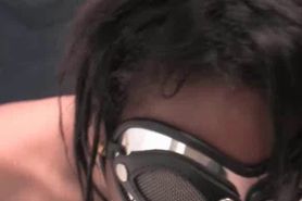 Tied up sex slave gets mouth pissed on knees