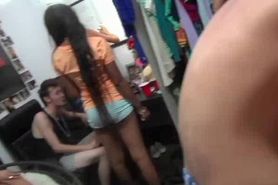 Hardcore college gangbang at dorm room party