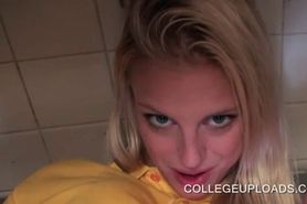 Slim college girl fucked on the kitchen counter