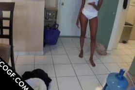 Choco sweetie strips and blows dick in POV